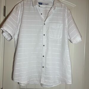 Old Navy White Striped Casual Button Down Shirt
